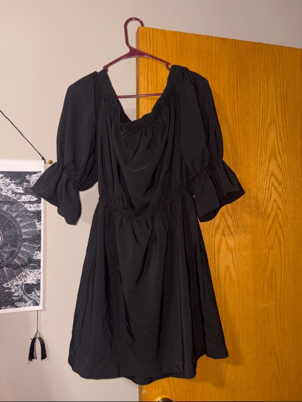 Black Puff-Sleeve Women’s Dress